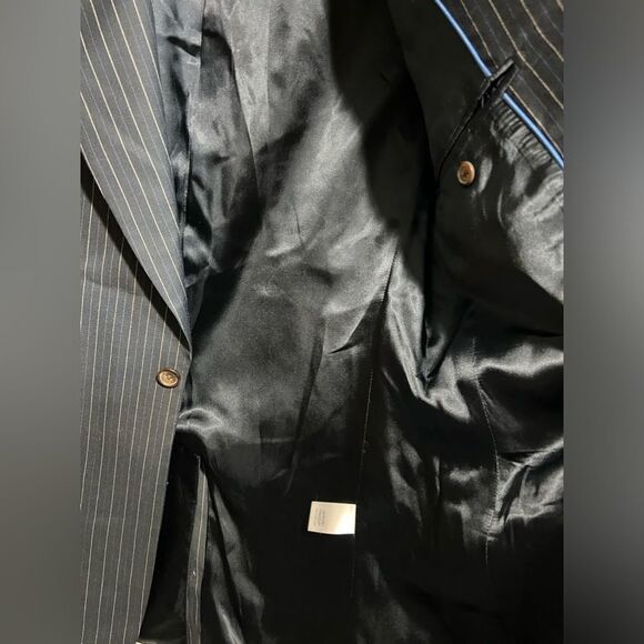 Michael Michael Kors Mens Blue and White Pinstripe Sport Jacket Size 40R - Picture 6 of 9